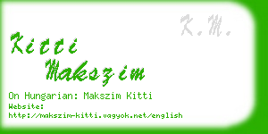 kitti makszim business card